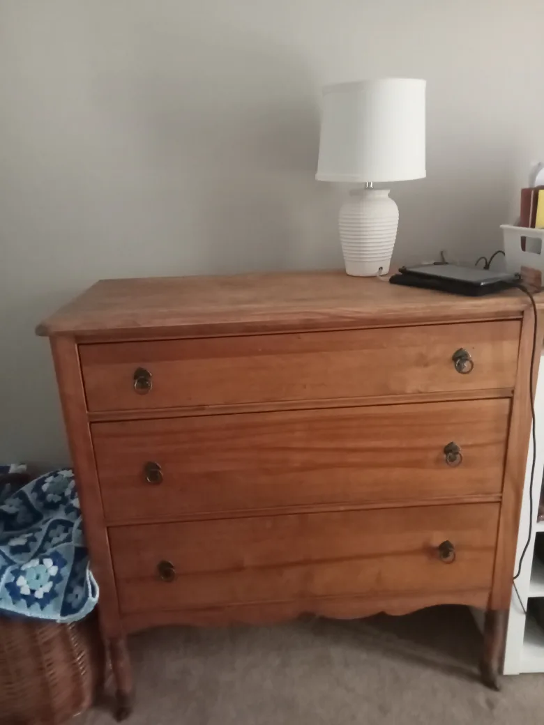 Vintage Wooden Three Drawer Dresser thumbnail