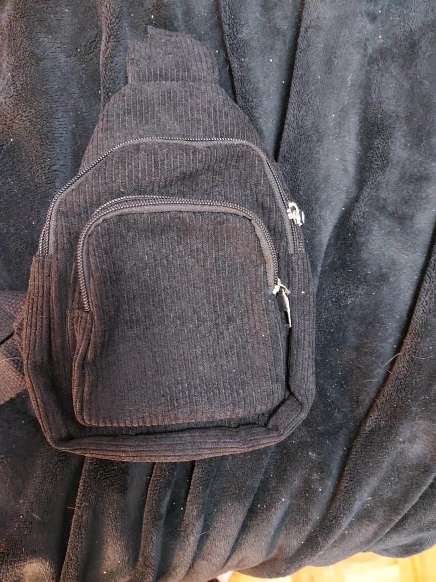 Black Corduroy Fanny Pack
