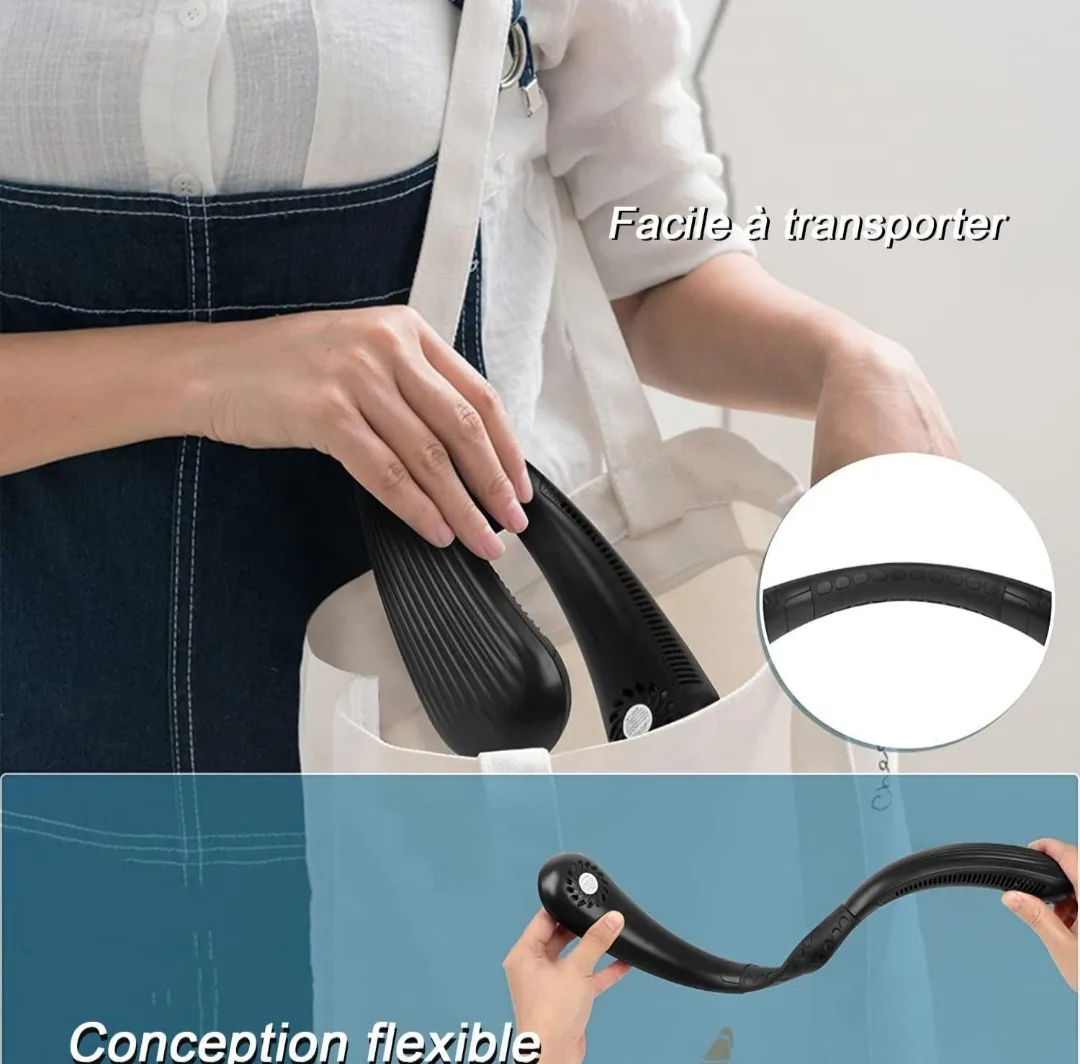 Bladeless Neck Cooler Fan - Portable Personal Cooling Device image indicator(8)