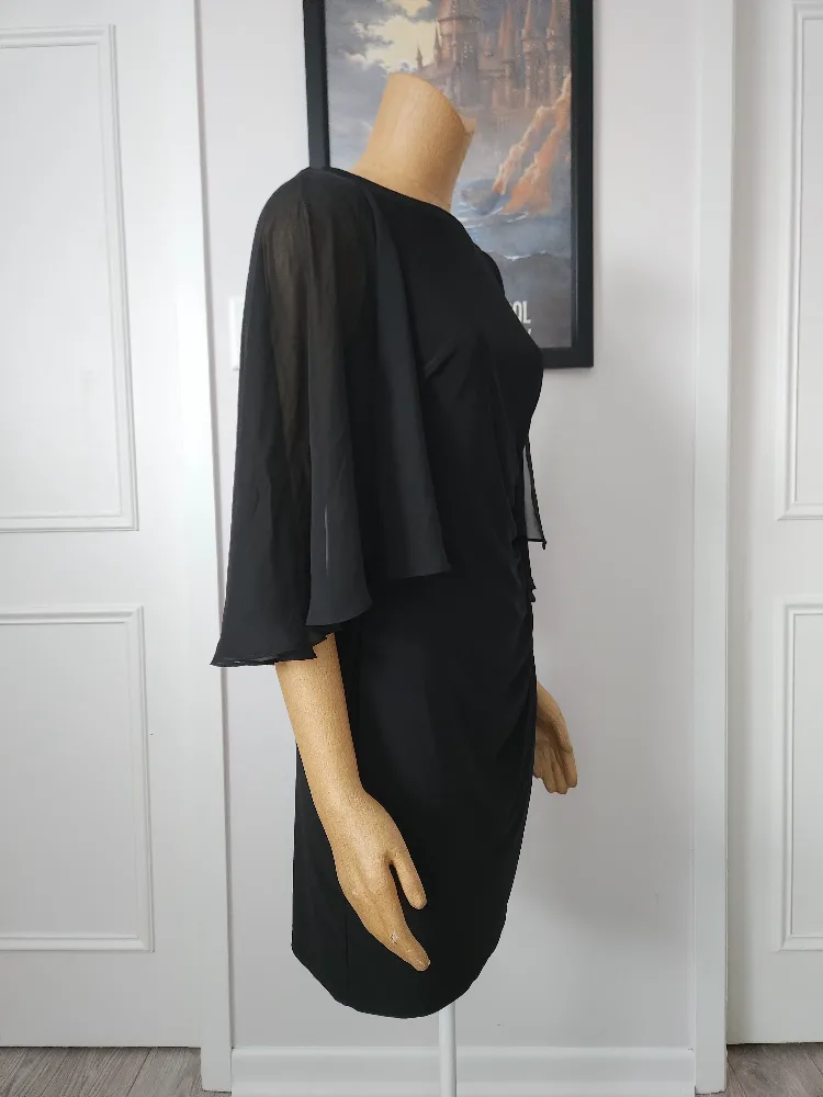 Chaps Black Chiffon Overlay Dress image indicator(3)