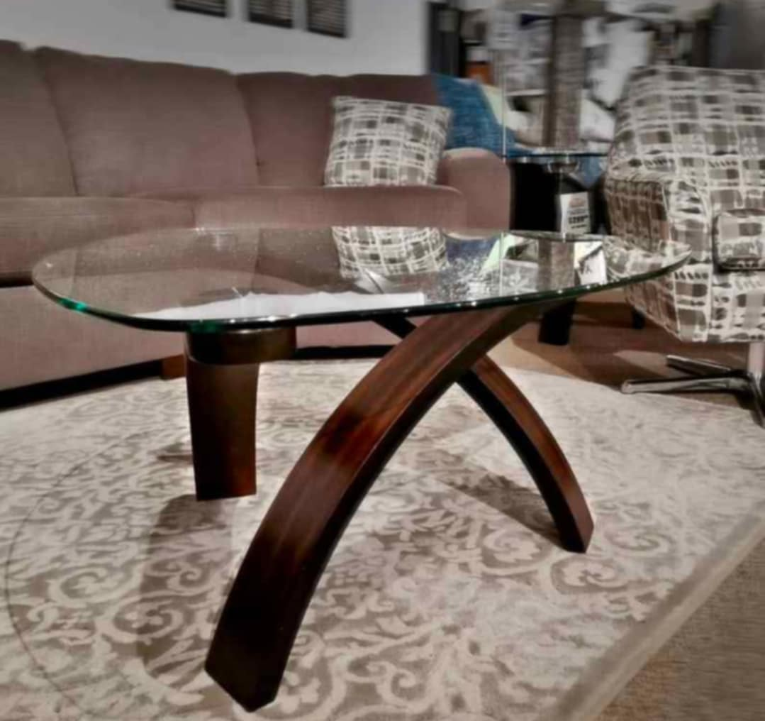 Unique Glass and Wood Coffee Table - photo 3