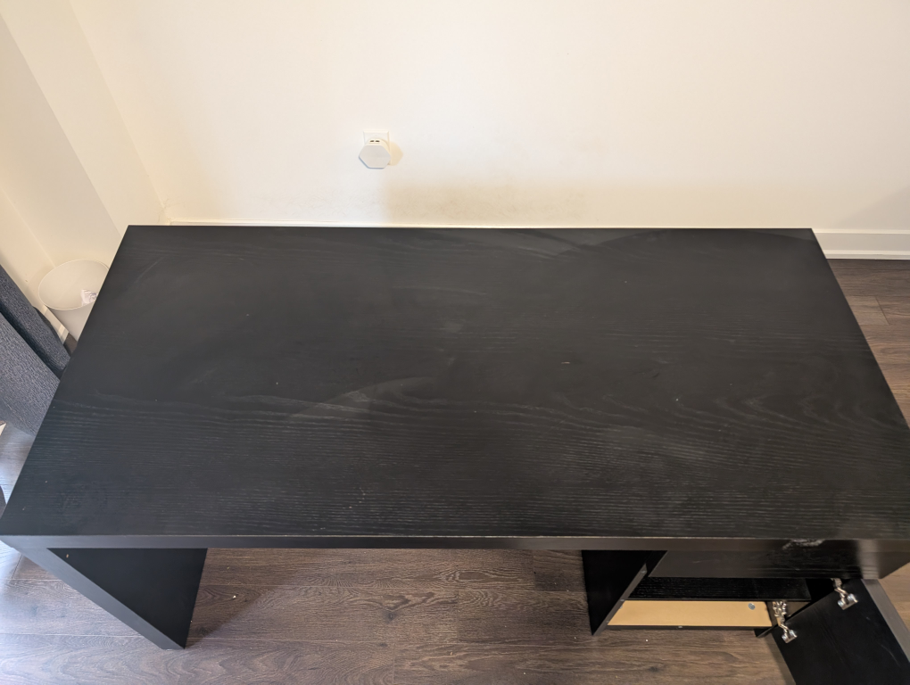 IKEA Black Desk with Drawer and Cabinet - photo 3