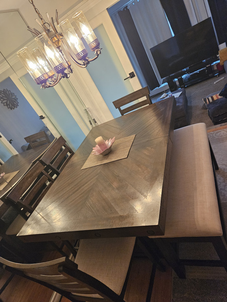 Moving sale Modern Dining Set with Bench - photo 5