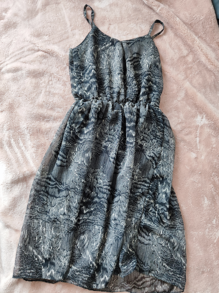 Black and White Abstract Print Dress