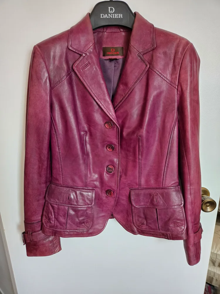 Danier Burgundy Leather Jacket - XS image indicator(2)