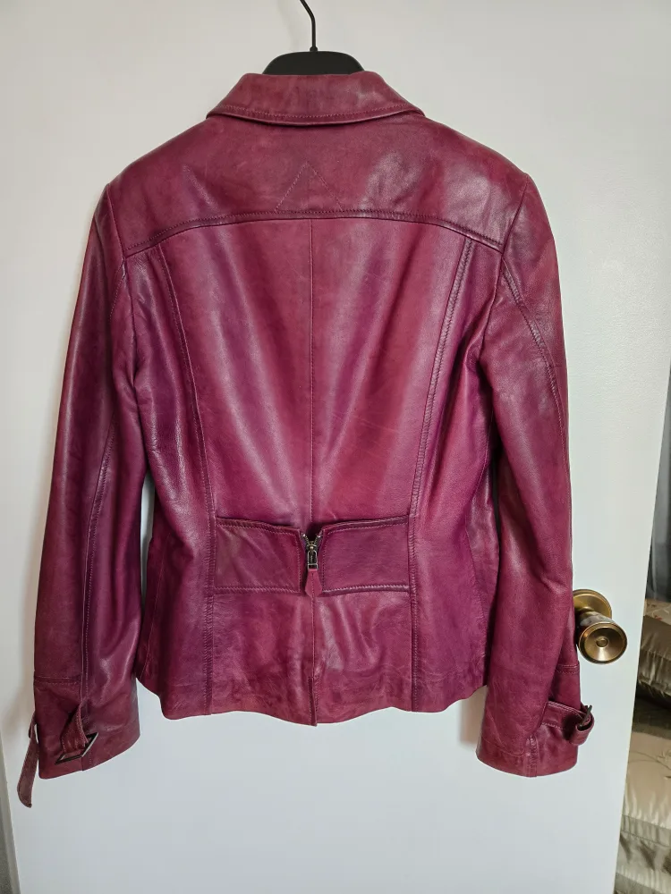 Danier Burgundy Leather Jacket - XS image indicator(3)