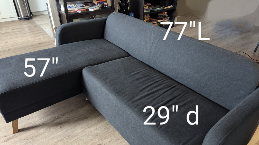 IKEA LINNÄS Sectional Sofa - Dark Grey