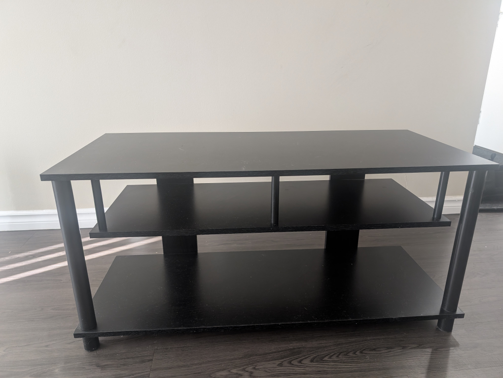 Black TV Stand with Shelves