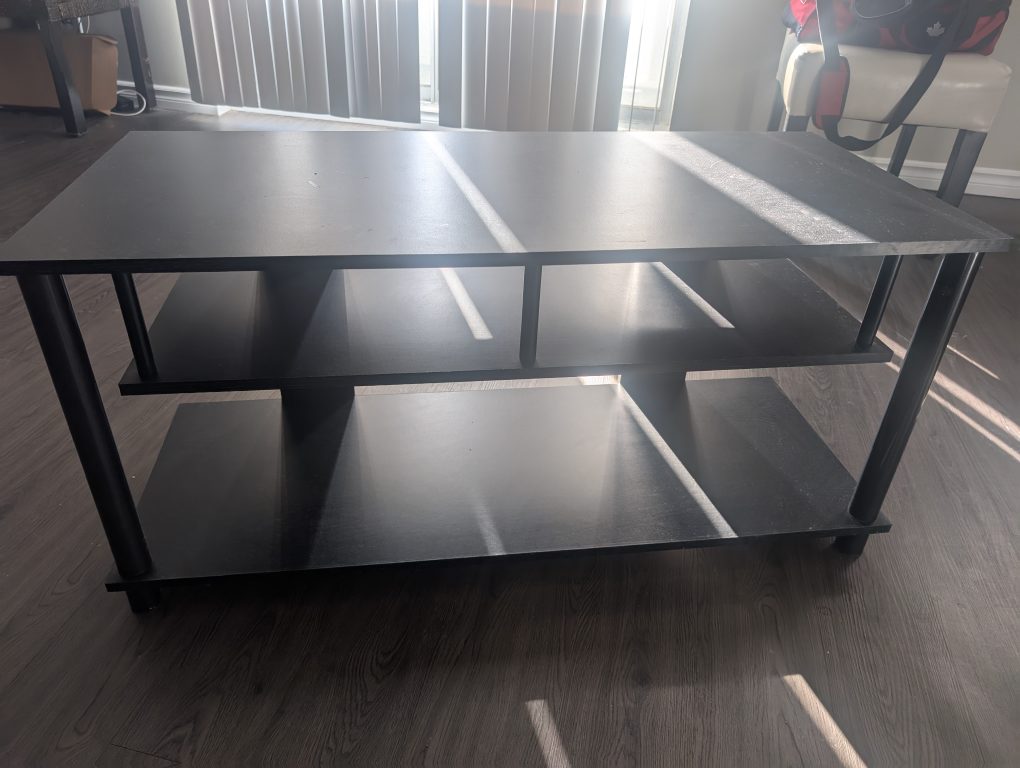 Black TV Stand with Shelves - photo 5
