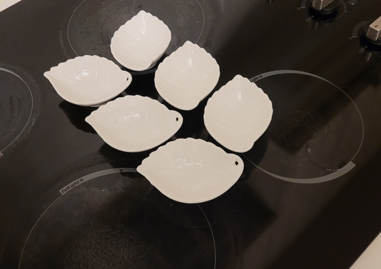 Set of 5 Leaf Shaped Serving Bowls
