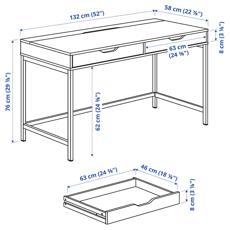 Ikea Alex Desk (White) image indicator(5)