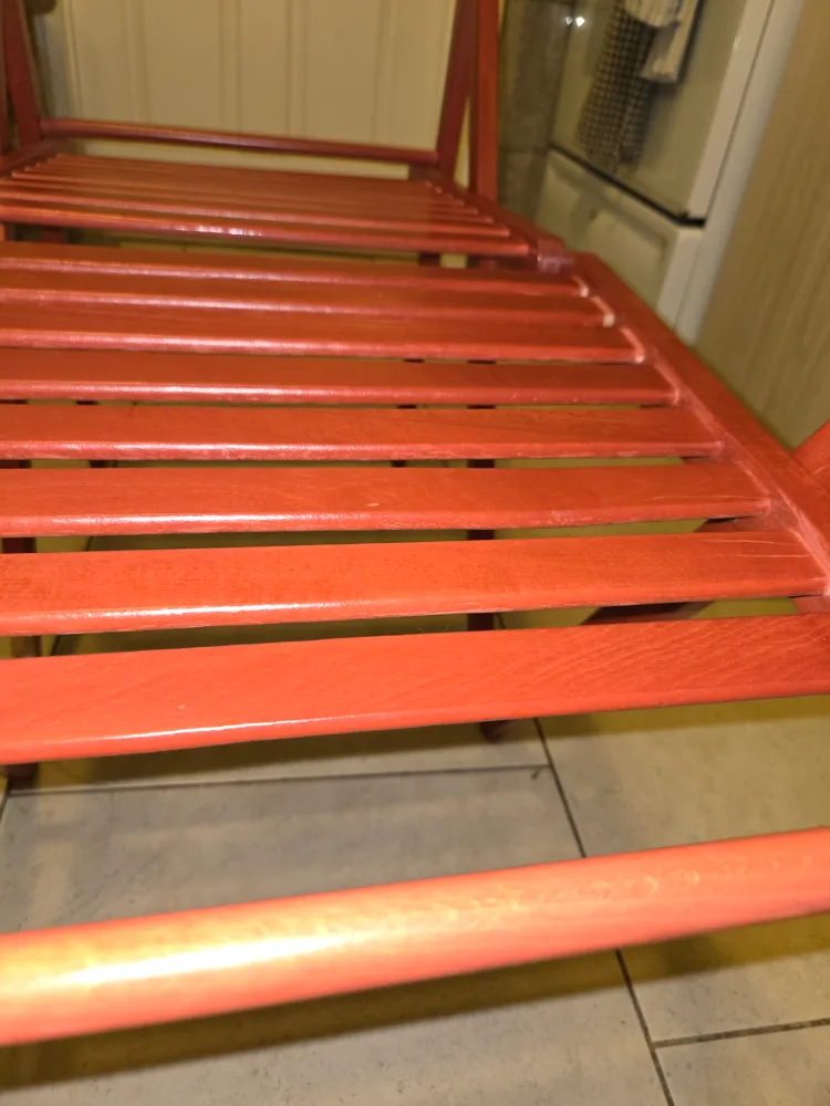 Pair of Red Folding Wooden Chairs image indicator(9)