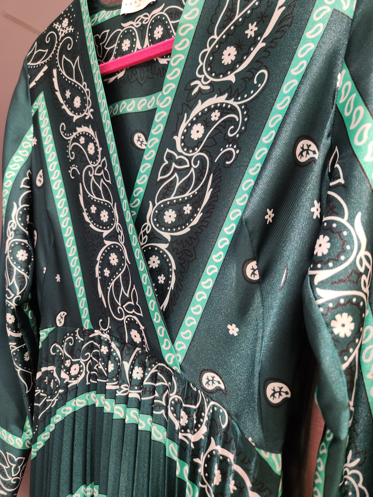 Sandro Green Pleated Midi Dress - photo 3