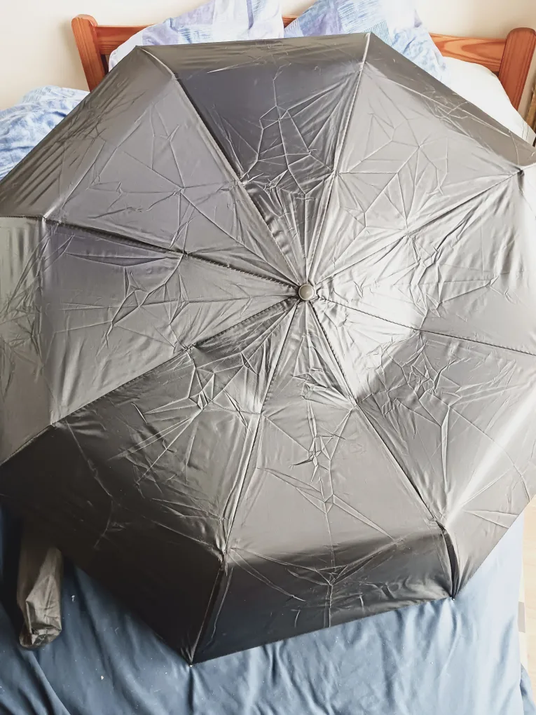 🇨🇦👉☂️ Black Folding 3 foot 36" big travel Umbrella image indicator(3)