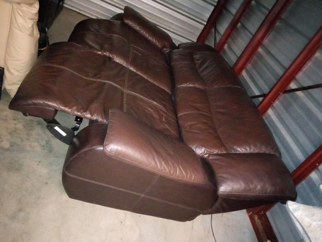 Large Brown Leather Sectional - photo 4