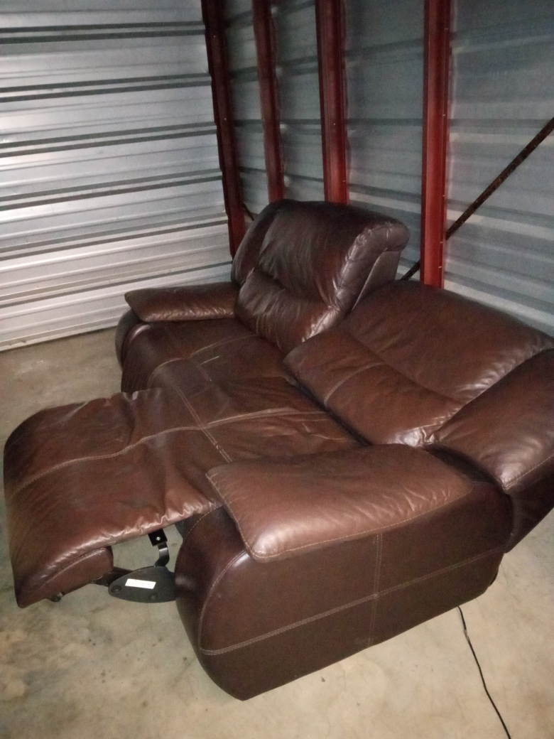 Large Brown Leather Sectional - photo 5