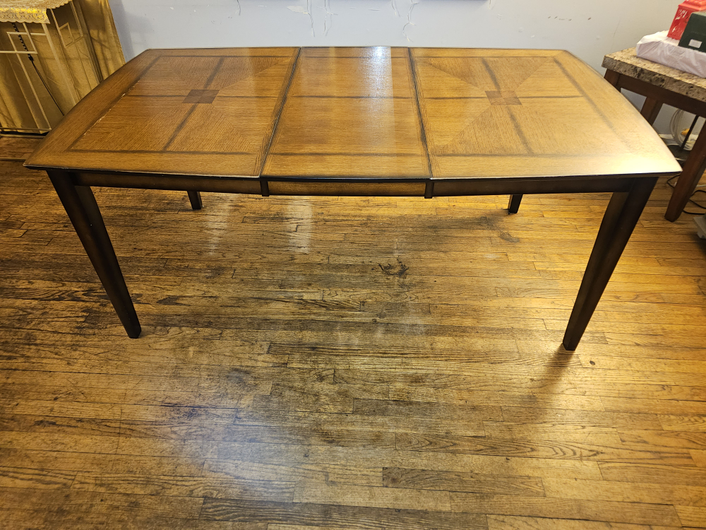 Antique Solid Wood Dining Table Set with Four Chairs Extension - photo 3
