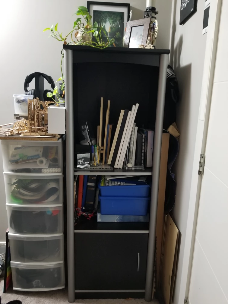 Black and silver 4 shelf bookcase - photo 2