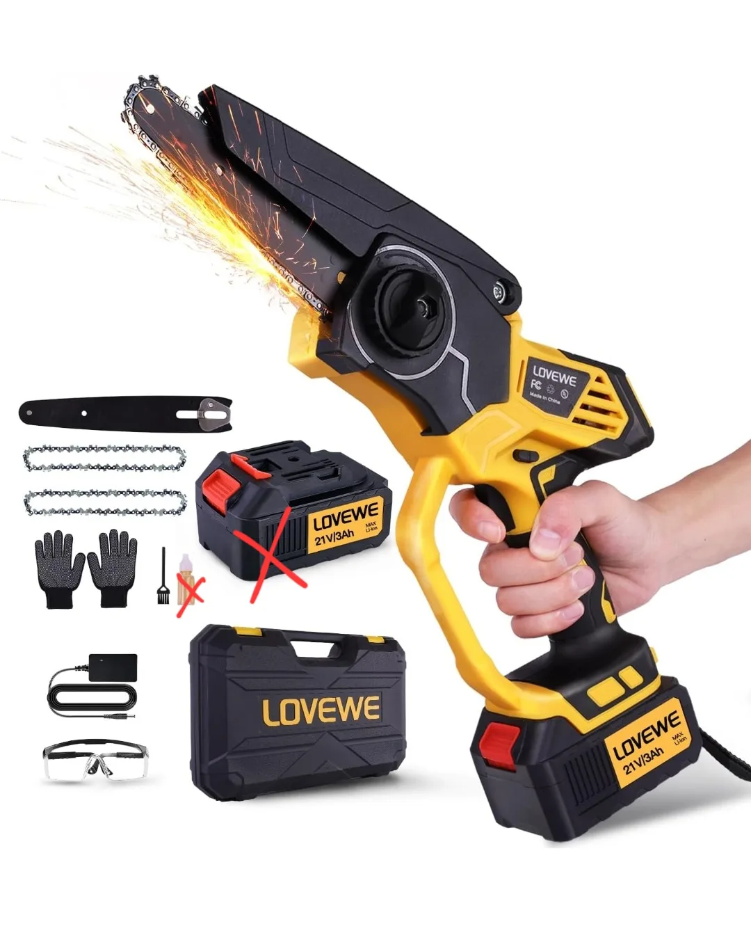 6-Inch Cordless Mini Chainsaw with Auto Oiler, Tool Only thumbnail