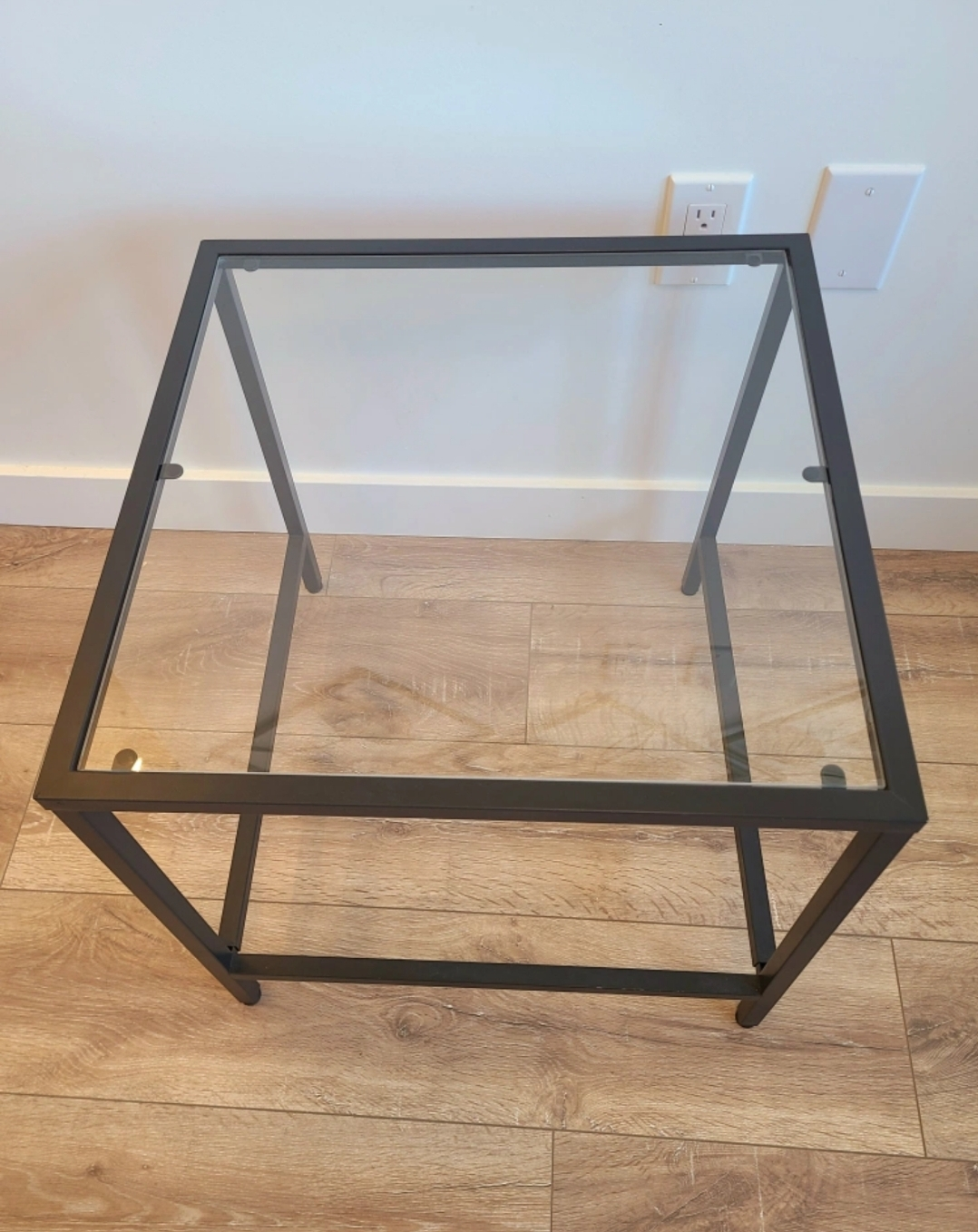 Glass Metal End Table - photo 3