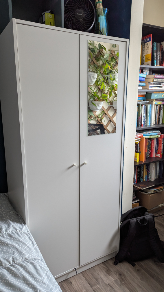 White Ikea Wardrobe with Mirror