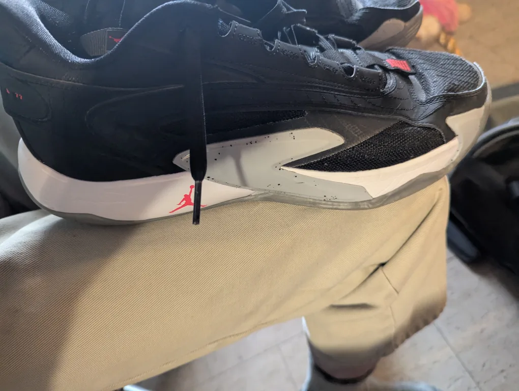 Jordan Brand Men's Black and Red Sneakers - Size US 13 image indicator(3)