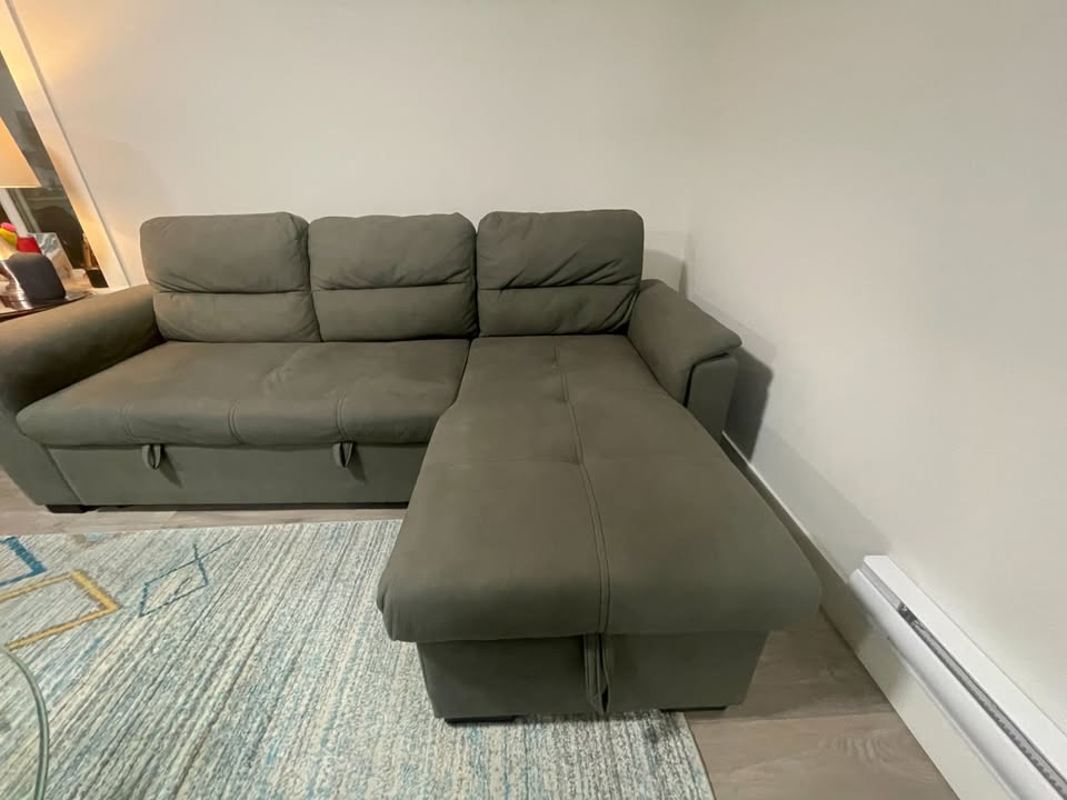 Sectional Sofa with Pull-Out Storage and convertible bed - photo 3