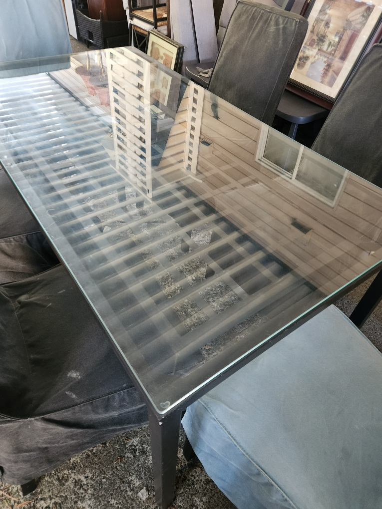 Glass Top Dining Table with Six Chairs - photo 2