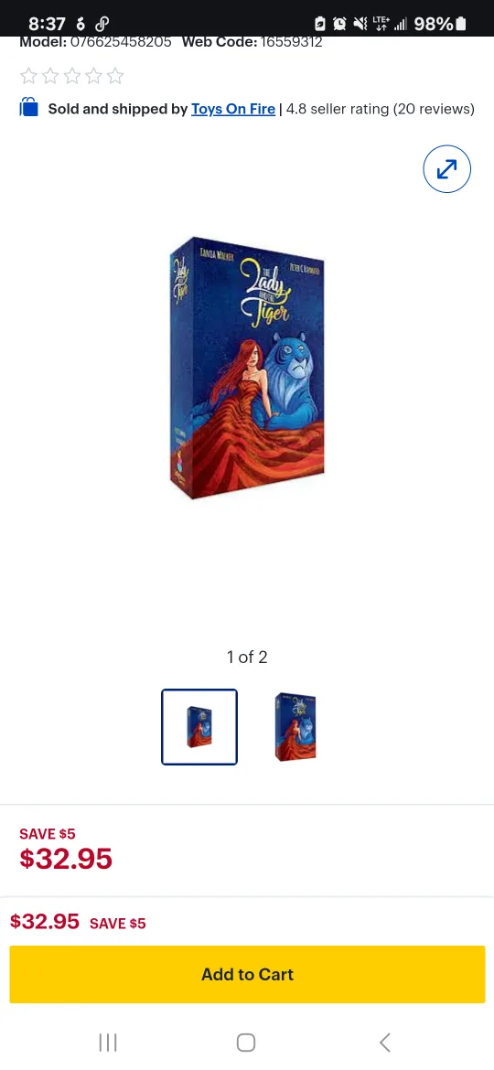 The Lady and the Tiger Board Game image indicator(2)