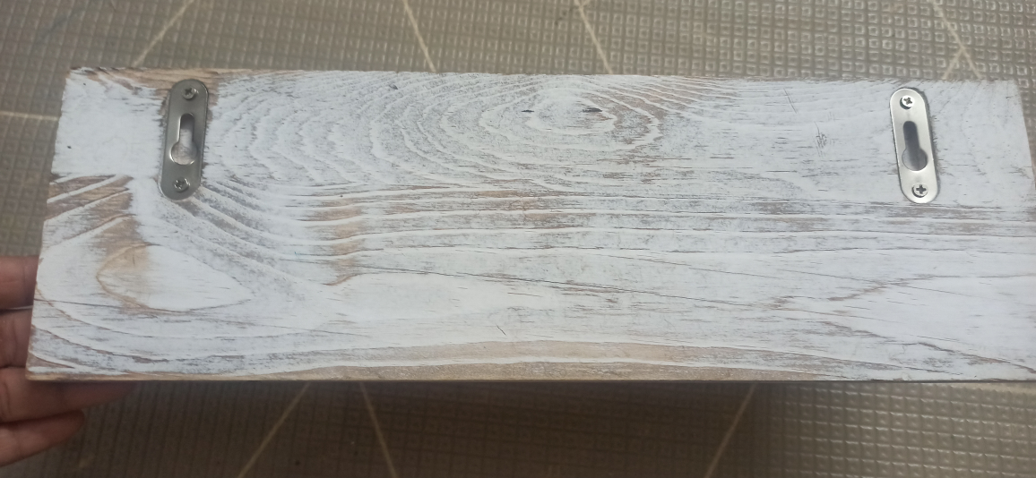 Rustic Whitewashed Wooden Key Holder with Shelf - photo 4