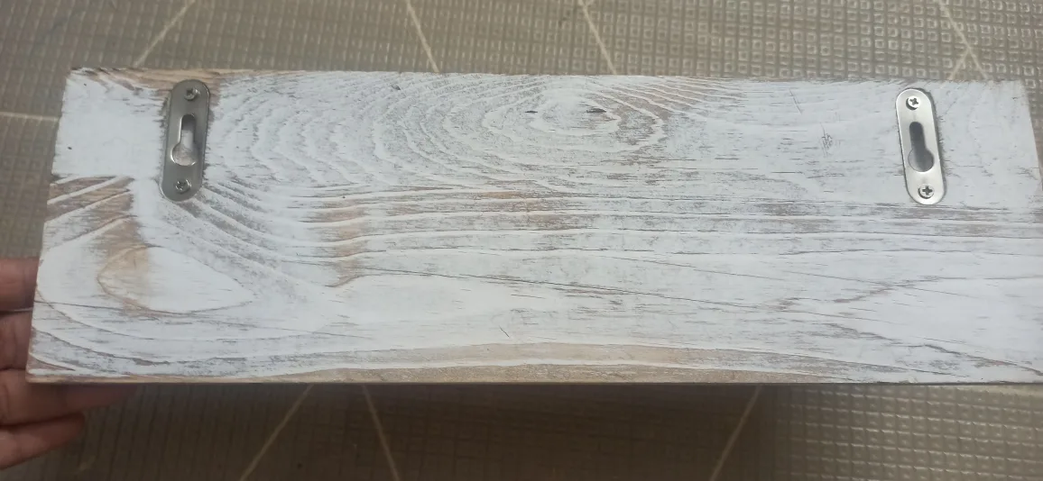 Rustic Whitewashed Wooden Key Holder with Shelf image indicator(4)