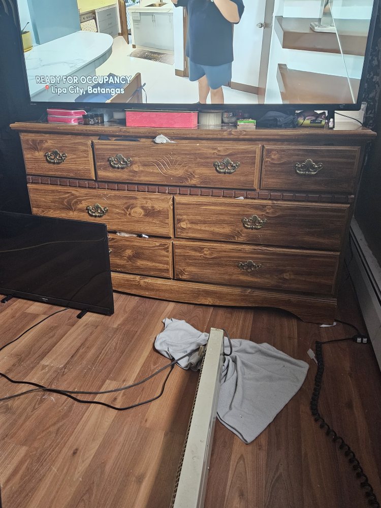 Nine-drawer wooden dresser