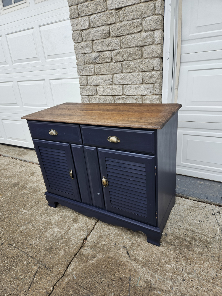 Dark Blue Buffet Server,newly refinished - photo 3