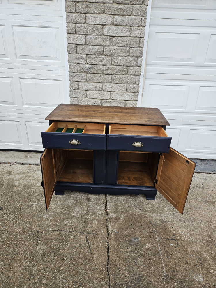 Dark Blue Buffet Server,newly refinished - photo 5