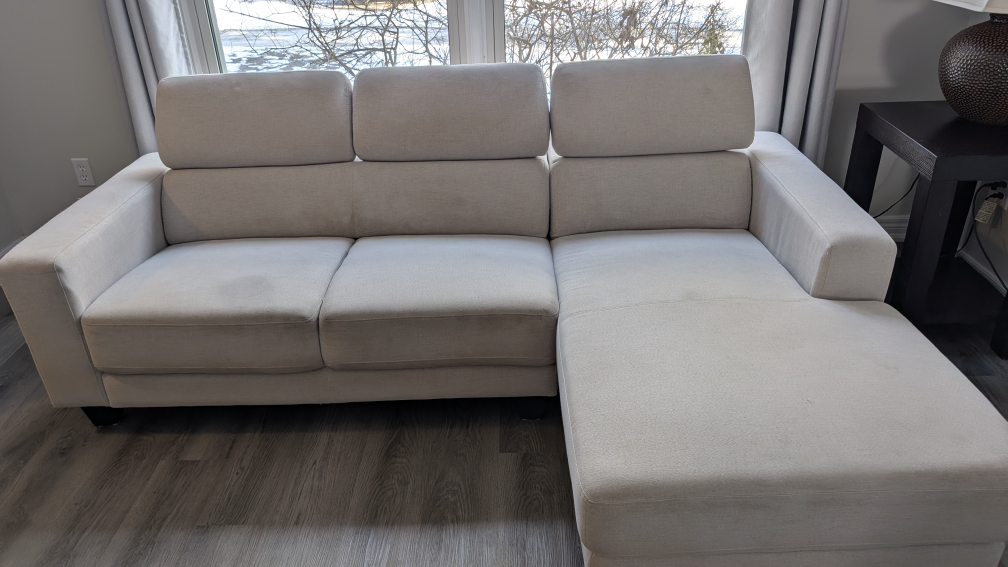 Beige Sectional Sofa with Chaise Lounge