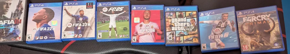 PS4 Console with Games and Controllers image indicator(2)