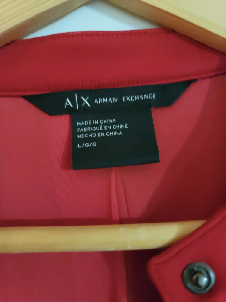 Armani Exchange Red Moto Jacket Size L/G image indicator(3)
