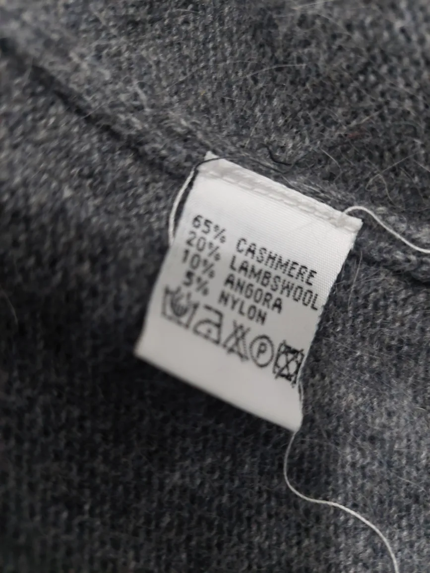 Women's Grey Short Sleeve Mock Neck cashmere blend Sweater image indicator(5)