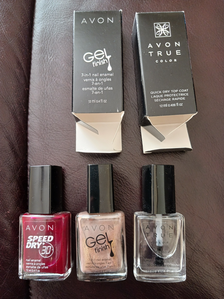 Avon Nail Polish Set - Gel Finish, Speed Dry & Top Coat