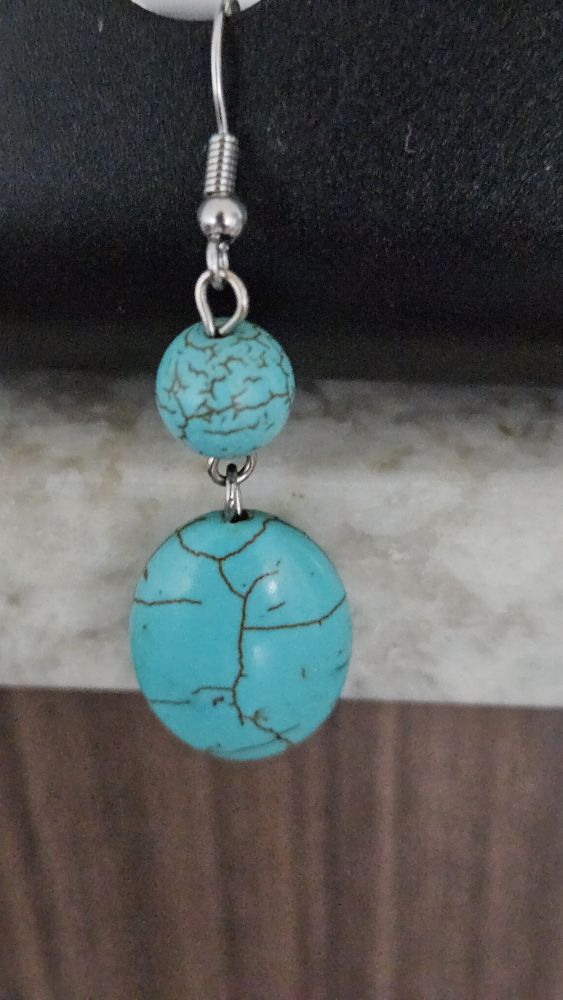 NEGOTIABLE - New Turquoise Statement Earrings - photo 4