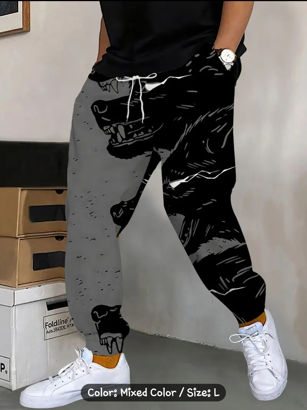 Men's Size L & XL  Printed Joggers - Variety of Designs - photo 3