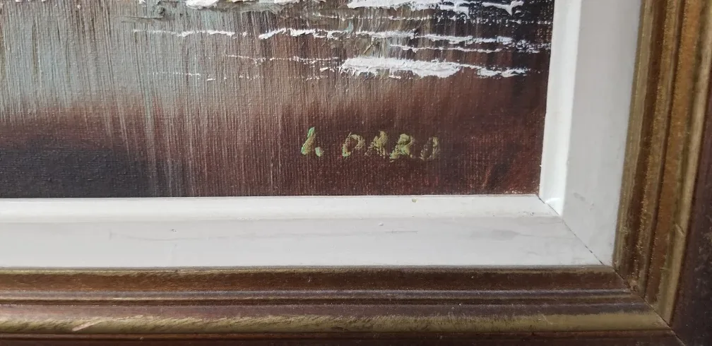 Framed landscape painting by L. Orso image indicator(2)