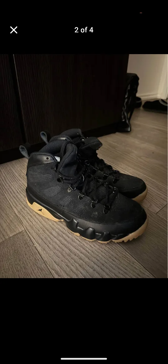 Nike Air Jordan Retro Boots Black Gum Women Size 9 image indicator(2)