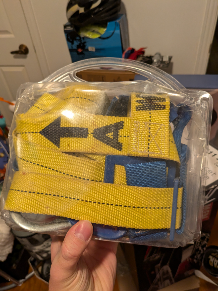 Yellow and Blue Safety Harness