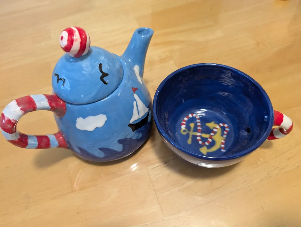 Adorable Nautical Teapot and Cup Set image indicator(4)