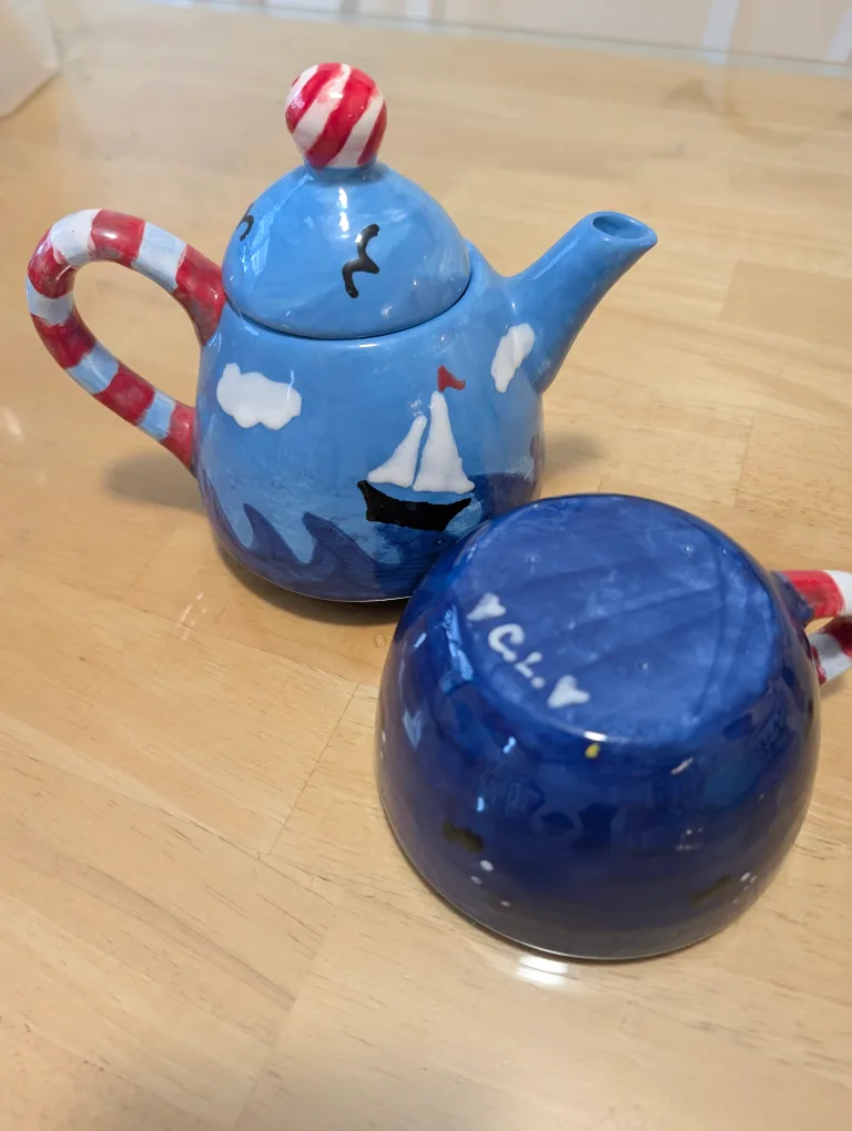 Adorable Nautical Teapot and Cup Set image indicator(6)
