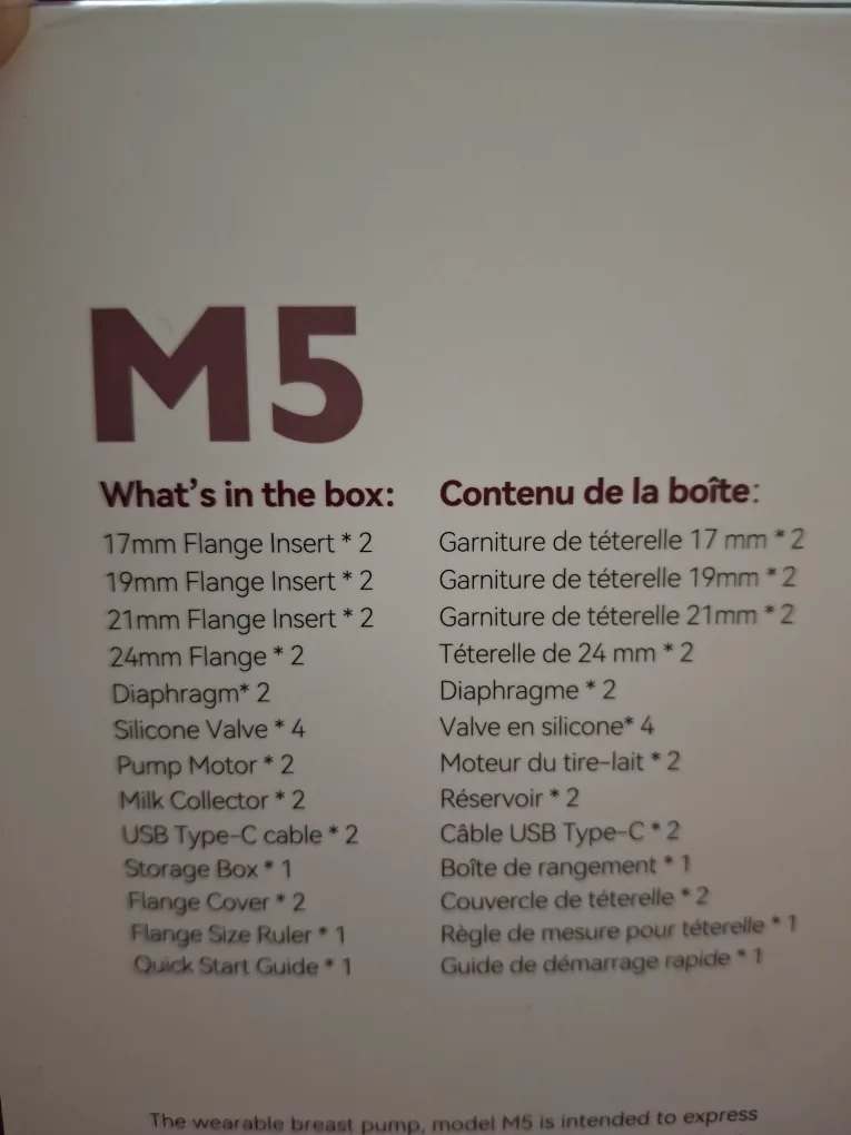 New never used Momcozy M5  Breast Pump Wearable Breast Pump image indicator(4)