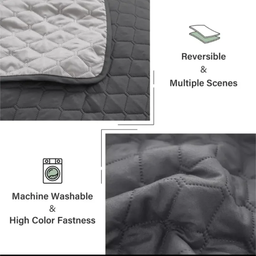 Grey Quilted Bedspread - Queen Size image indicator(6)