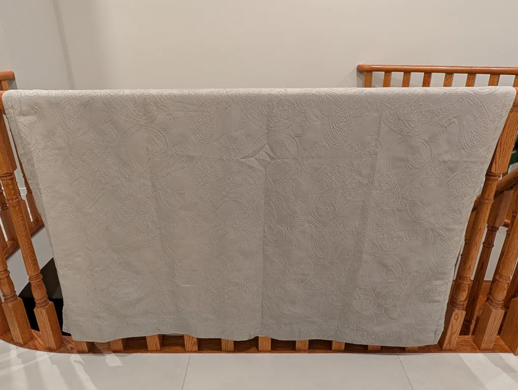 3 grey curtain panels: 97 inches tall, 54 inches wide image indicator(5)