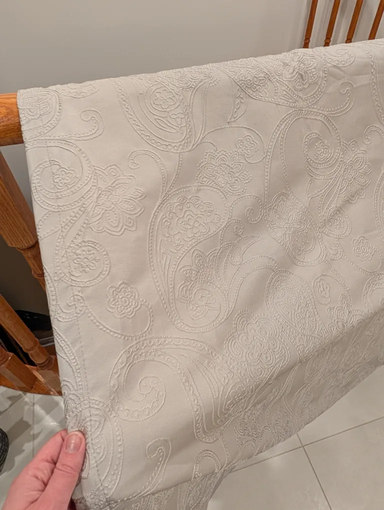 3 grey curtain panels: 97 inches tall, 54 inches wide image indicator(6)